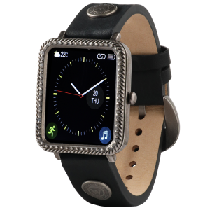 Western Lifestyle Z12 Collection Black Rivet and Rope Nailhead Design L Smart Watch