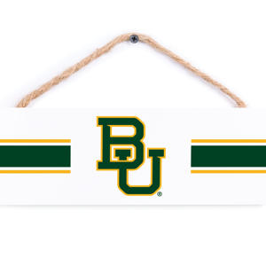 10" x 3.5" Baylor University Stripes and Logo Hanging Sign