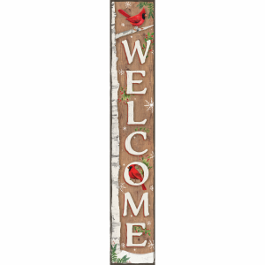 Welcome, Tree W Cardinal, Porch Sign