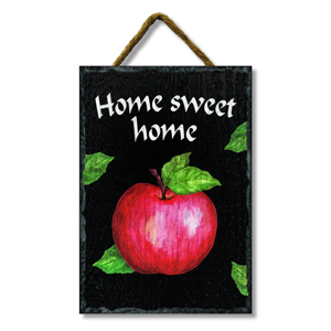 Home Sweet Home, Apple, Slate Sign