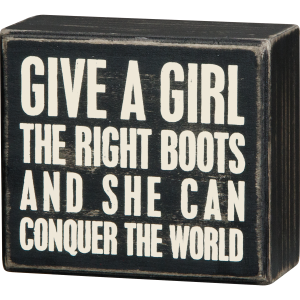 Conquer The World Box Sign