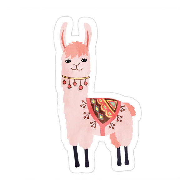 Cute Llama Sticker Sticker