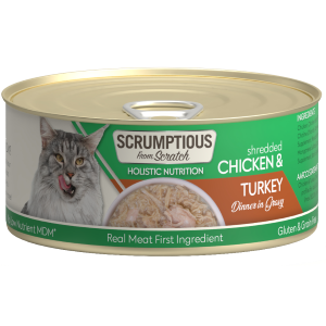 Shredded Chicken and Turkey Dinner in Gravy Wet Cat Food