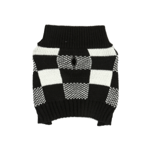 Checkered Knit Dog Sweater