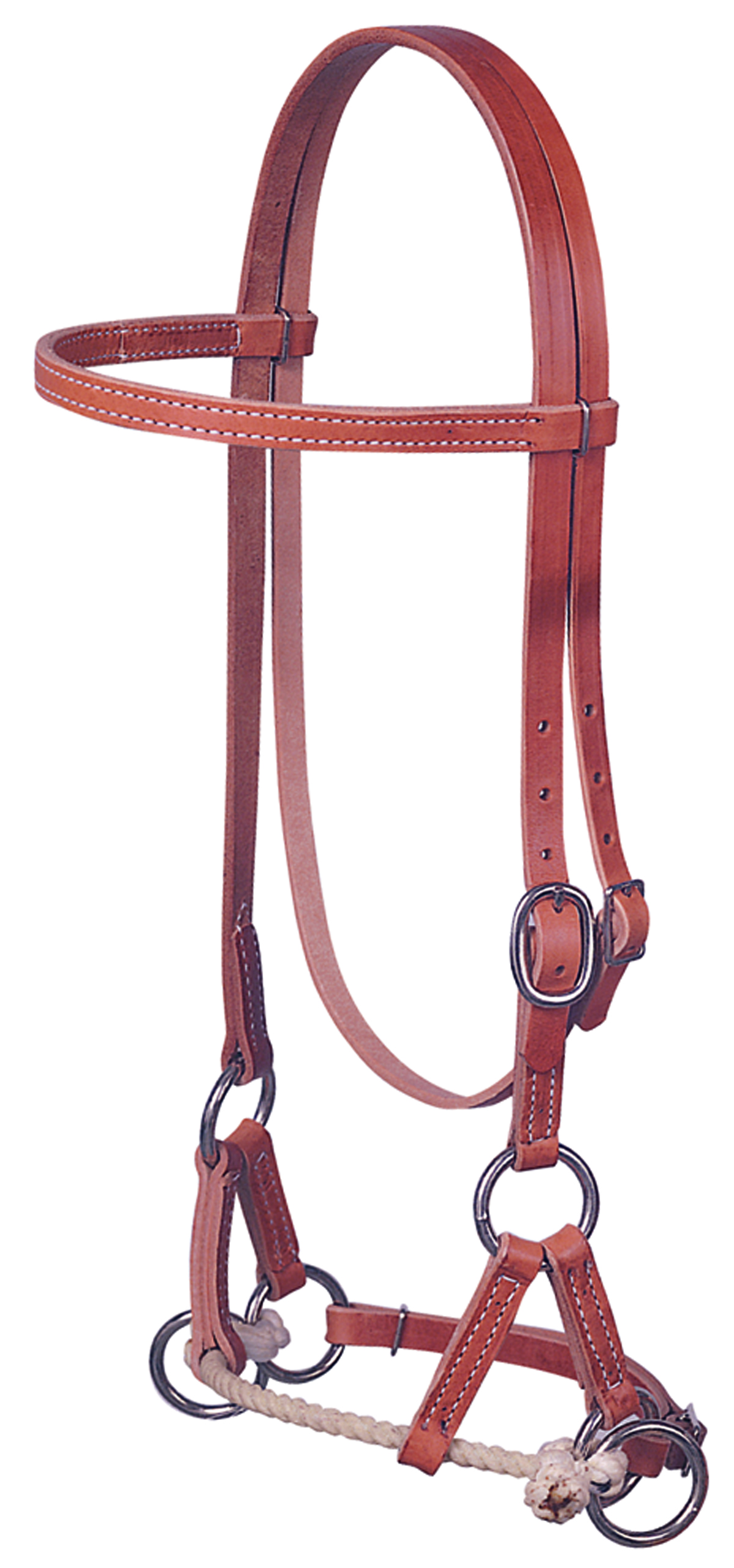 Weaver Bridle Leather Side Pull Single ROPE New Training Headstall 