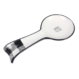 Black and White Plaid Spoon Rest
