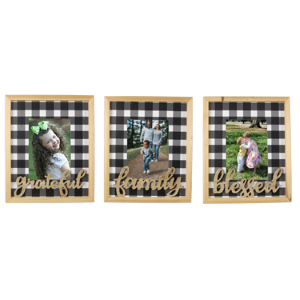 Black and White Plaid Picture Frame - Assorted